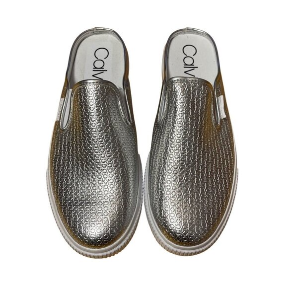Calvin Klein Shoes - Calvin Klein Silver Slip-On Women's Shoes Size 9 Silver